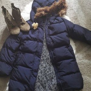 Navy blue winter coat